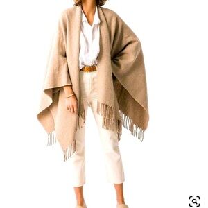 GUESS Elegant Tan Fringe Shawl